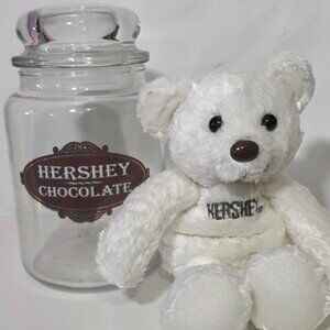 Collectible Hershey's Glass Jar and Teddy Bear